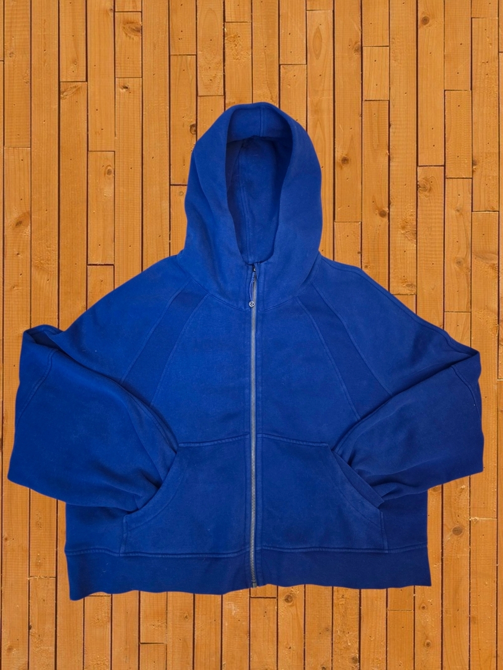 Lululemon Scuba Full Zip Hoodie Blue Oversized Thumbhole Heavyweight Sweatshirt - Picture 8 of 13